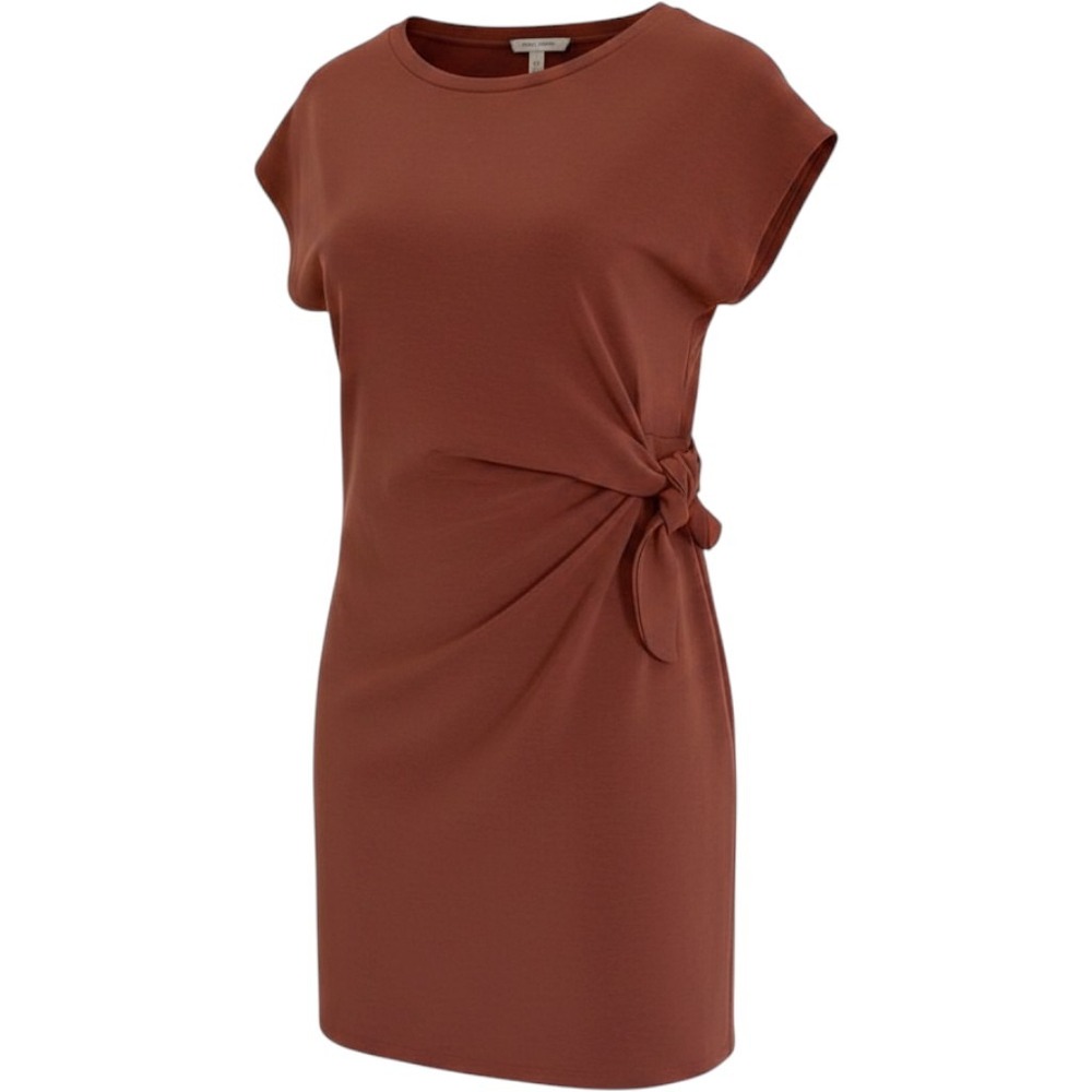 Cable & Gauge Sport Womens Cap Sleeve Knit Orange Dress Size XL Side Knot‎ Modal